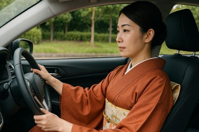 着物で運転は違反？安全対策と注意点を解説