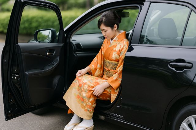 着崩れしない車の乗り降りの方法