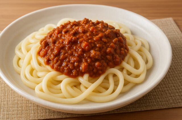 ミートソースうどん