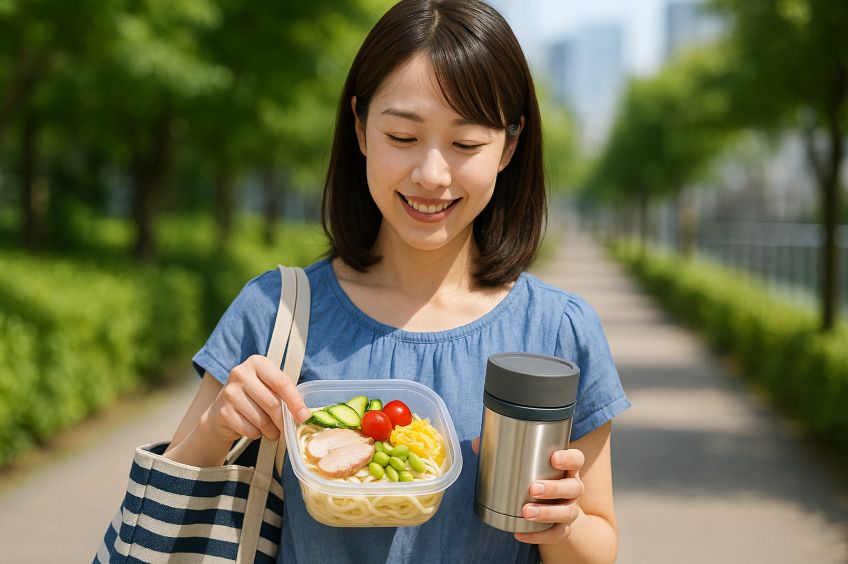 夏の冷たい「うどん弁当」の持ち運び方