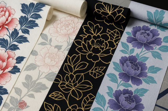 牡丹柄のデザインバリエーション