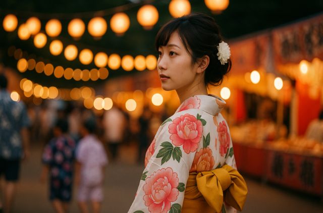 浴衣で牡丹柄は季節外れ？