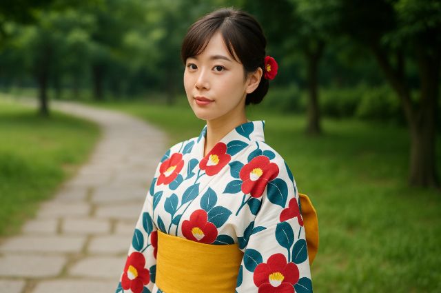 浴衣での椿 意味と季節