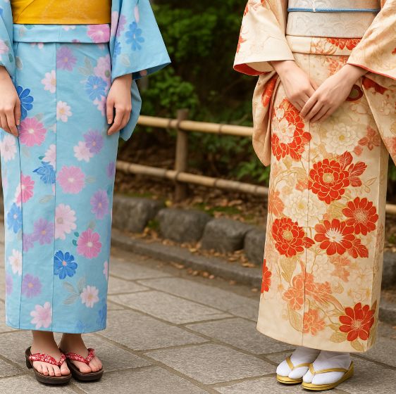 足袋の有無で判断する