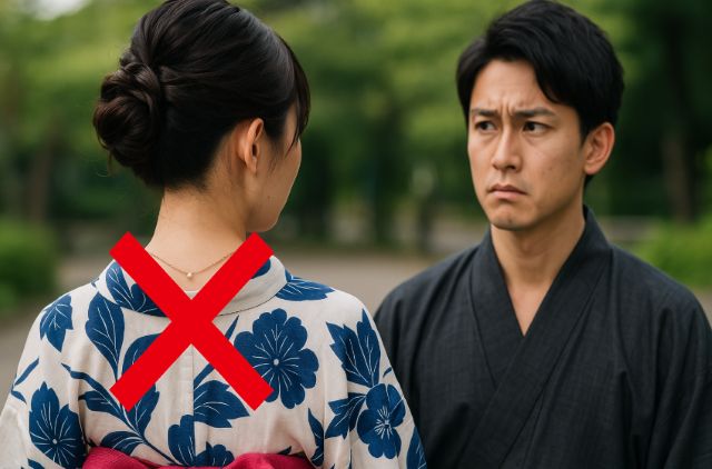 浴衣にネックレスはマナー違反?