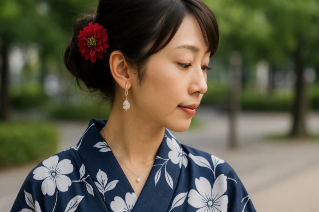 浴衣にイヤリングを合わせるコツ