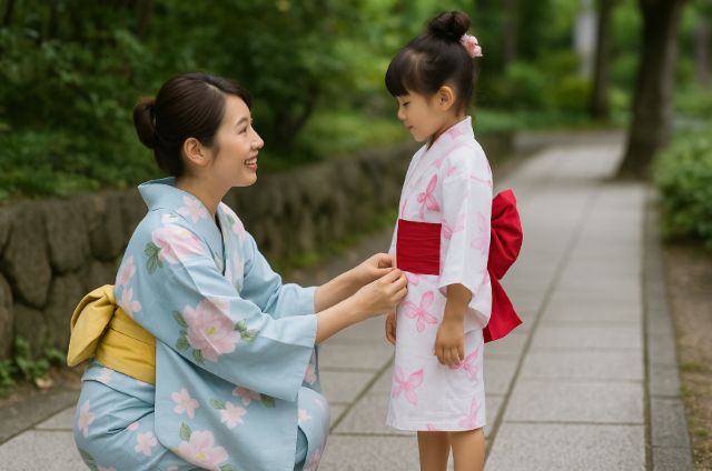 子供の浴衣の丈とサイズ調整