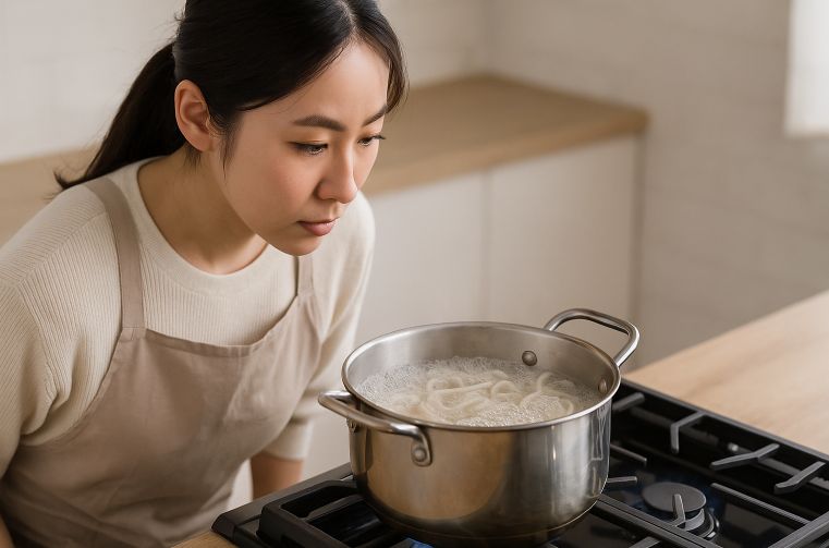 茹で時間は太さと食感の好みで調整する