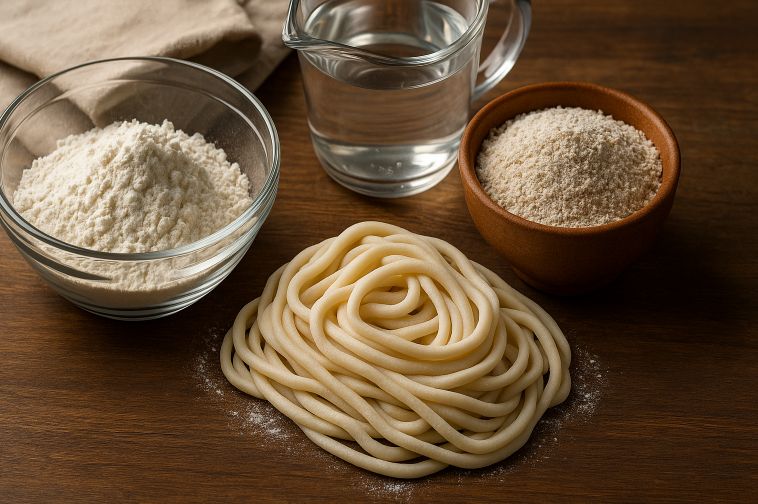 中力粉の代用としてコシを調整するブレンド