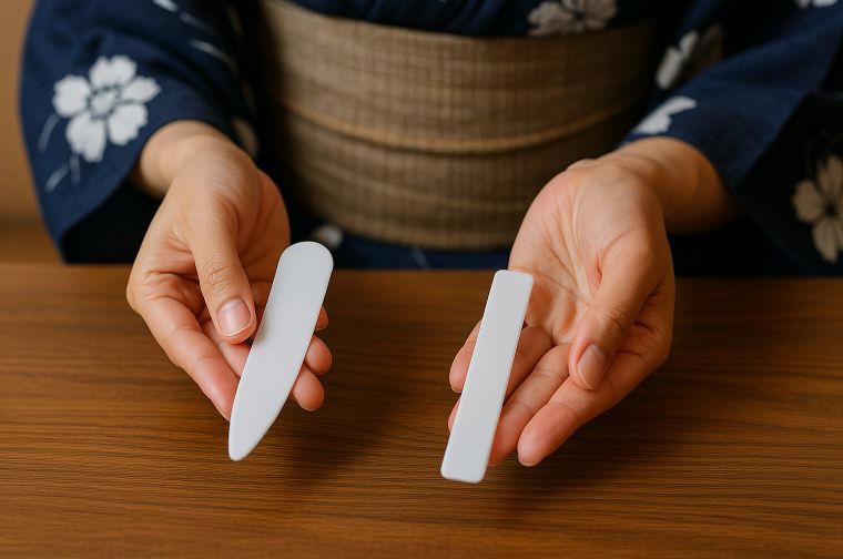 衿芯の種類と特徴。船底型とストレート