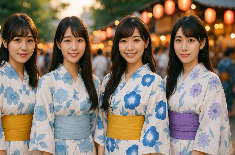 浴衣の髪下ろすスタイル：髪型カタログ