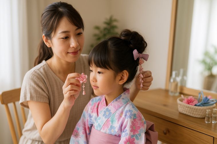 子供の着付け料金とヘア