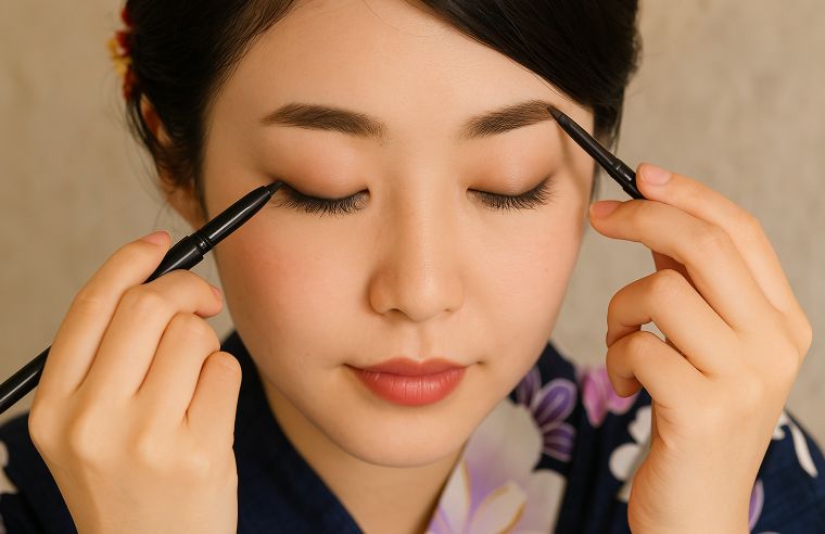 浴衣に似合うアイラインと眉