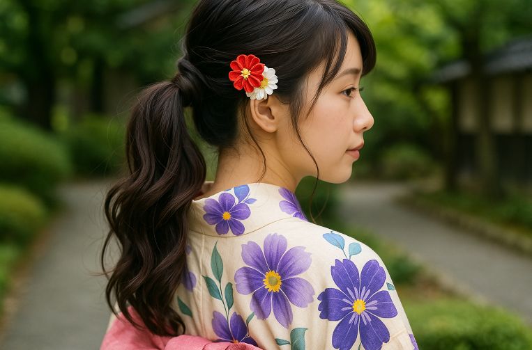 ロングヘアの華やかアレンジ