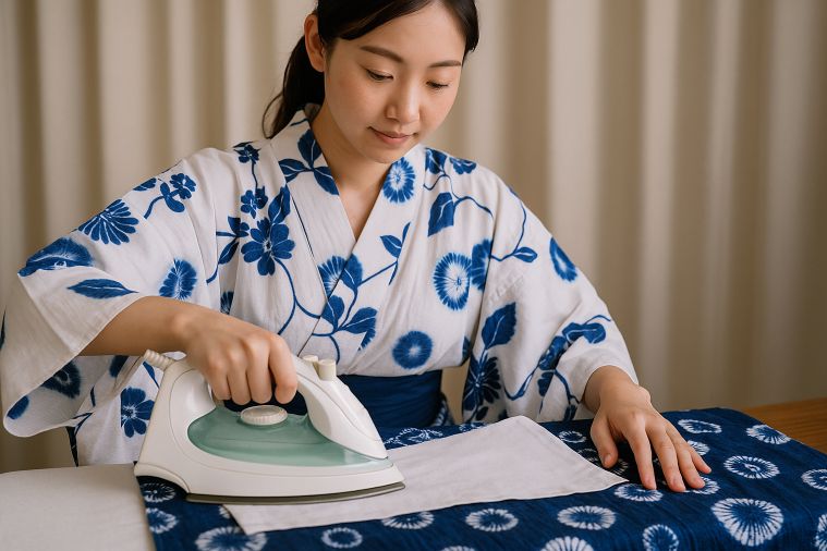 浴衣のアイロンがけと当て布