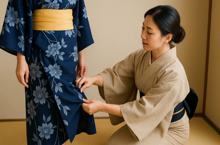 浴衣の裾上げは「着付け」が基本