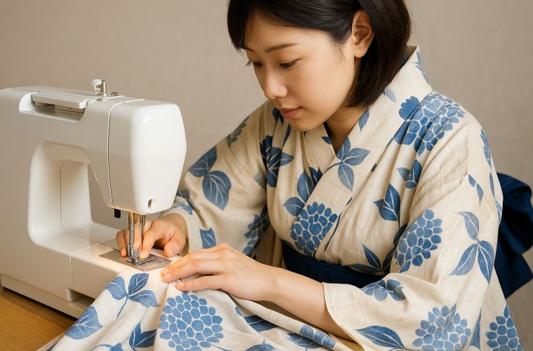 浴衣裾上げにミシンは使える?