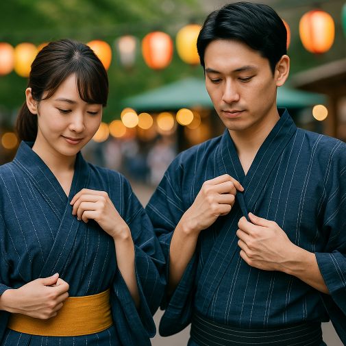 浴衣の衿合わせは男女共通のルール