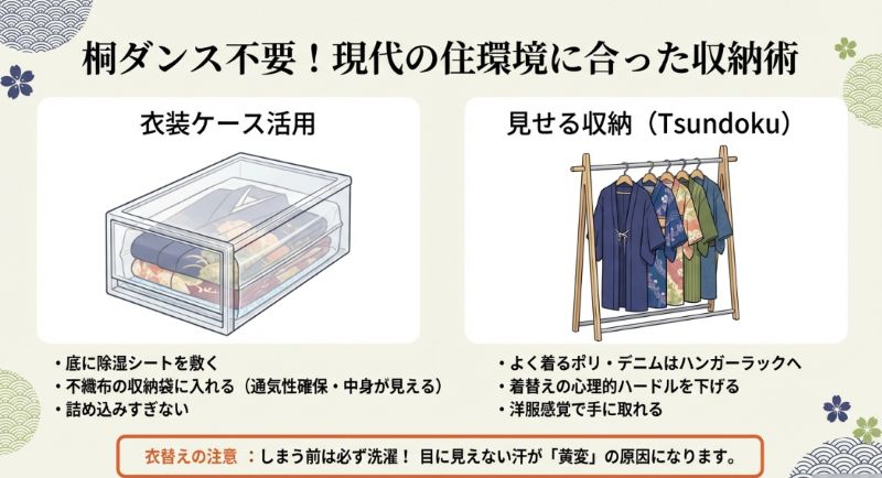 桐ダンス不要の収納術。衣装ケースの活用法やハンガーラックでの「見せる収納」のコツ