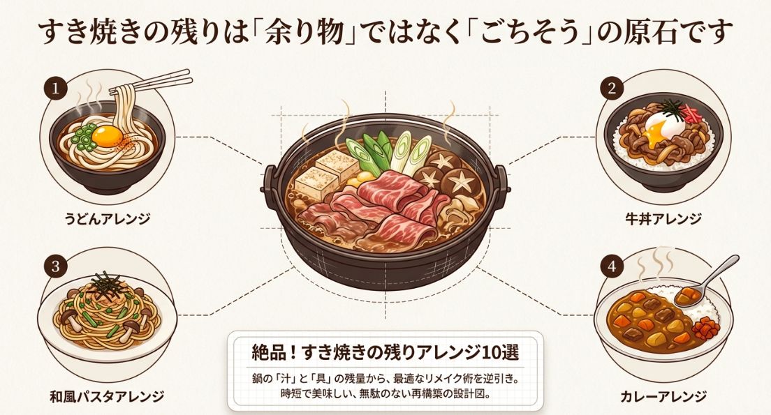 すき焼きの残りアレンジ10選と保存法